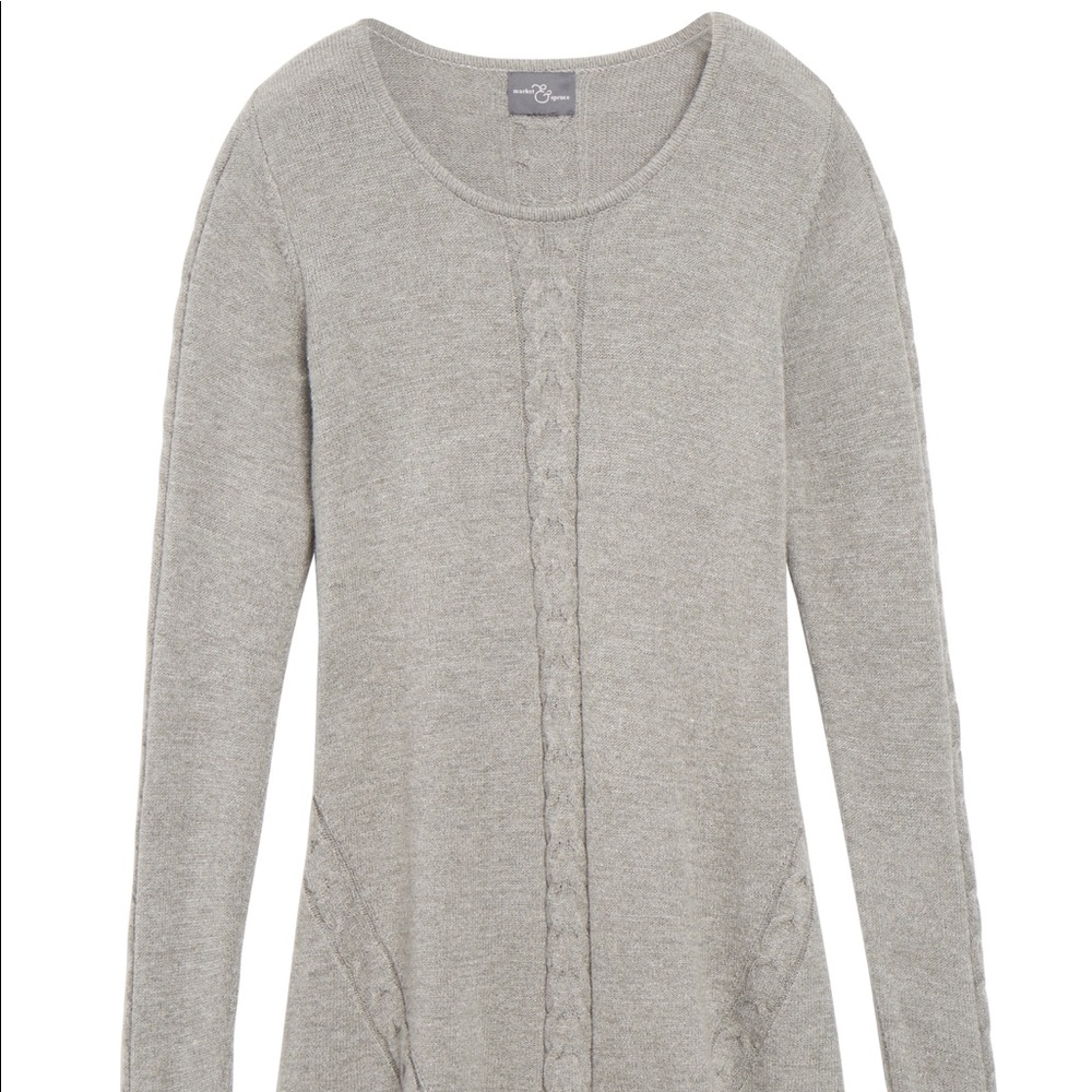 Market & Spruce Gray Tunic Sweater